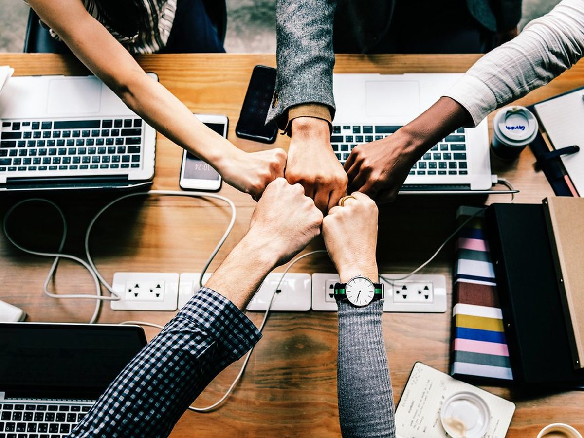 Professional team collaborating in the workplace